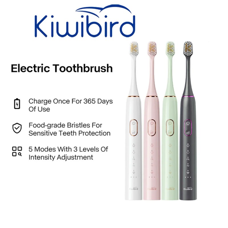 In-Stock Smart Sonic Toothbrush with 45° Oscillating Vibration USB-C Rechargeable