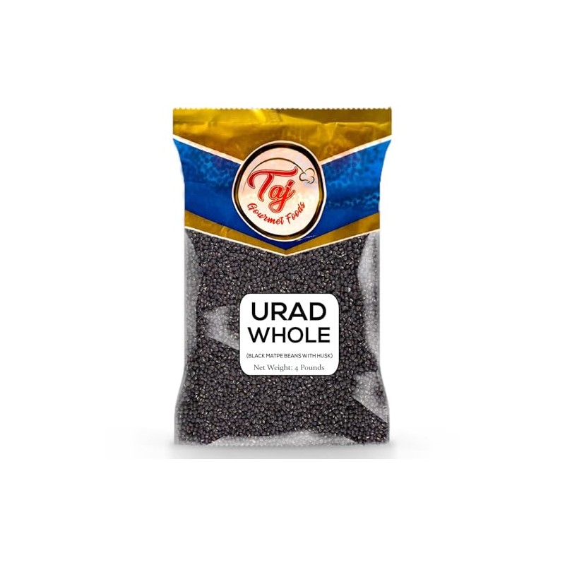 TAJ Urad Whole Dal | 4-Pounds | Black Gram