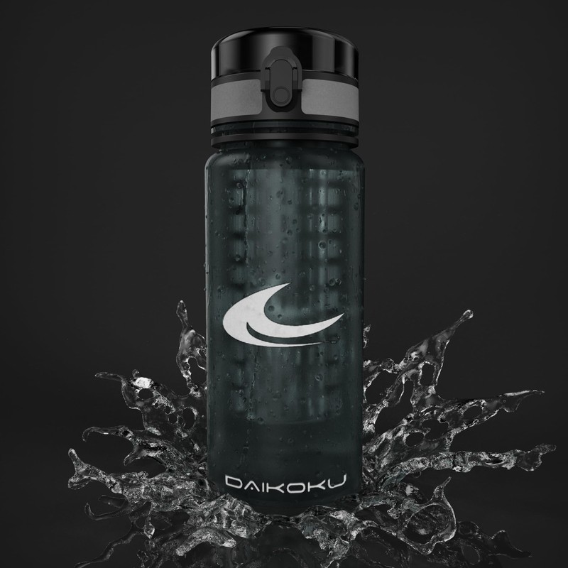 Daikoku Sports Water Bottle, Size 500 ml, BPA-Free, Colour: Grey