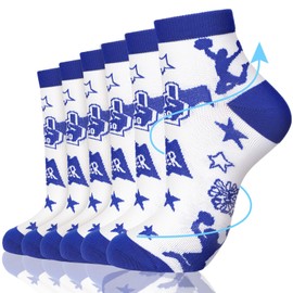 Velmitten 12 Pairs Cheer Socks Bulk for Women Girls Ankle Compression Cheerleading Socks Cheerleading Gifts Stuff for Cheerleaders Cheer Team Gifts Cheerleaders Accessories