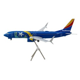 DCD Boeing 737-800 Commercial Aircraft Diecast Toy Southwest Airlines-Nevada One (N8646B) with Blue Tail Stripes Flaps Down