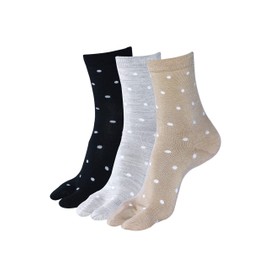 BALENZIA Women Calf Length Wool Socks (Pack of 3) (WT-02 Black-L.grey-Beige), Multicolored