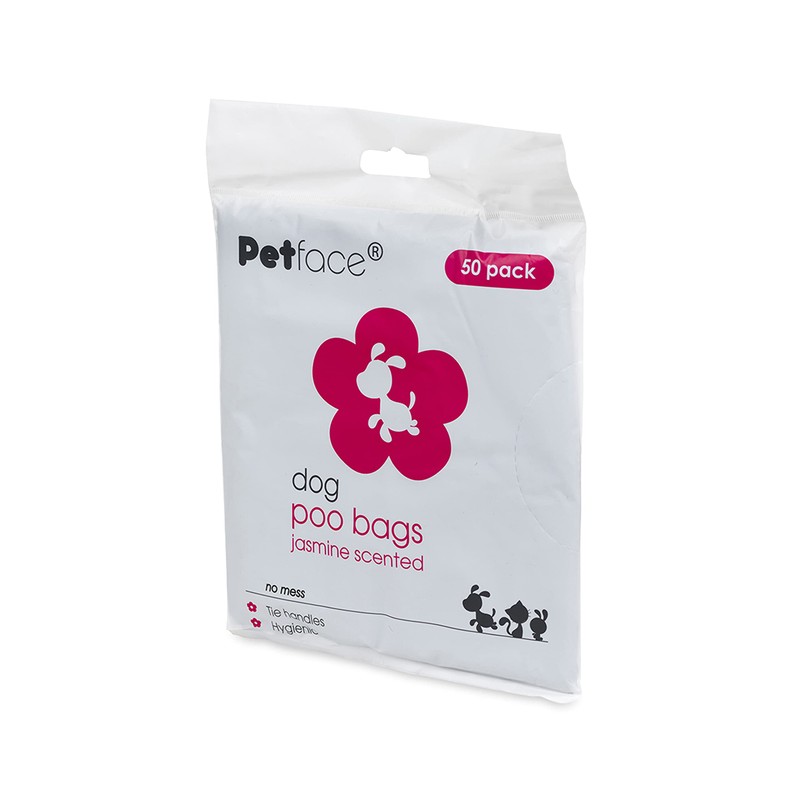 Petface Tie Handle Dog Poop Bags, Jasmine Scented (Pack of