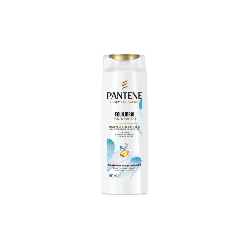 Shampoo Equilibrante Pantene Equilibrio Raíz Y Puntas 300 Ml