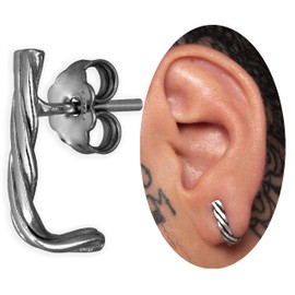 Black Sterling Silver Stud Earrings for Men Earrings Men Huggie Stud Earrings Men Silver Earring Gothic Jewellery Men Jewellery Gothic Earring Gift Punk