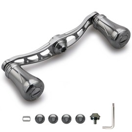 HEIGHTEN 3.5 inches (88 mm) / 3.5 inches (90 mm) Reel Handle, 0.7 inches (19 mm) Knob Included, Shimano Daiwa Abu (Abu) Universal Bait Reel Arch Pillar Series (913 mm - Gunmetal) (913)