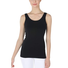 NIKIBIKI Women Seamless Basic Jersey Tank Top, Made in U.S.A, One Size (Black)