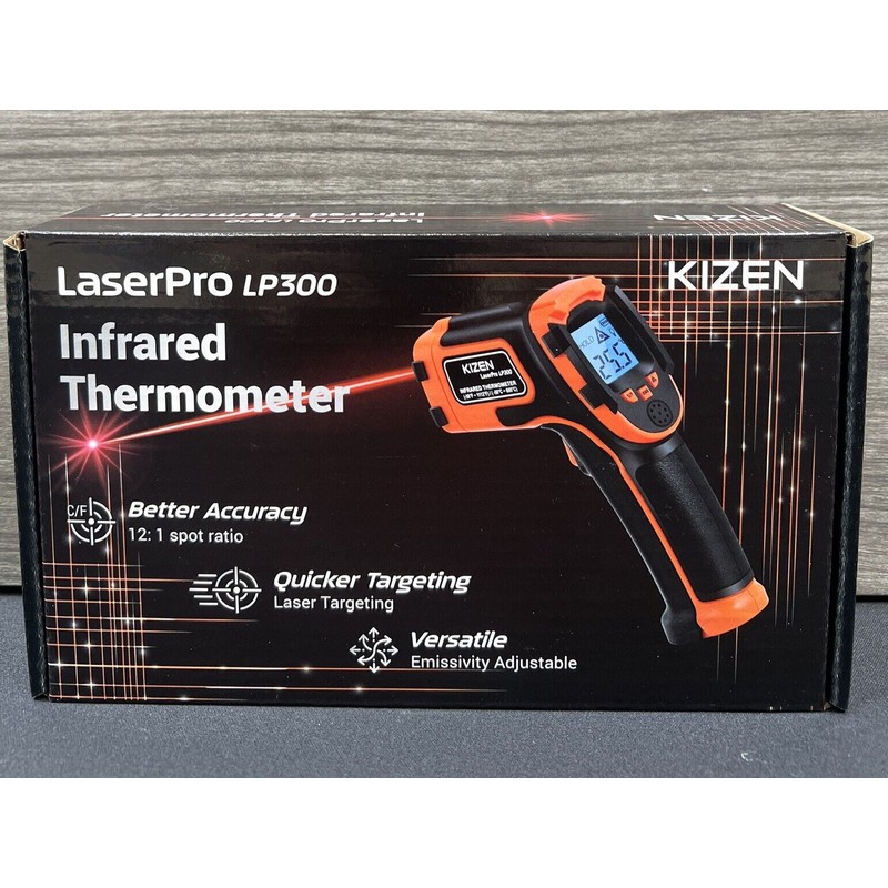 KIZEN Infrared Thermometer LaserPro LP300 Handheld Temperature Gun Orange
