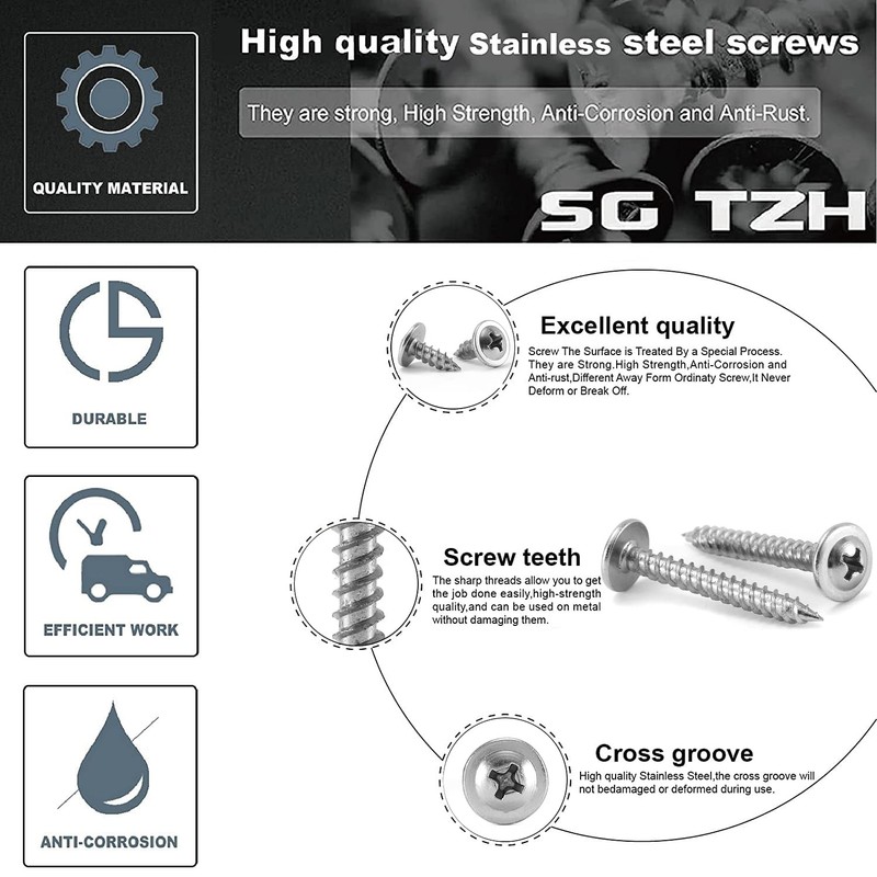 #8 x 1" Wood Screw 500Pcs 410 Stainless Steel Standard