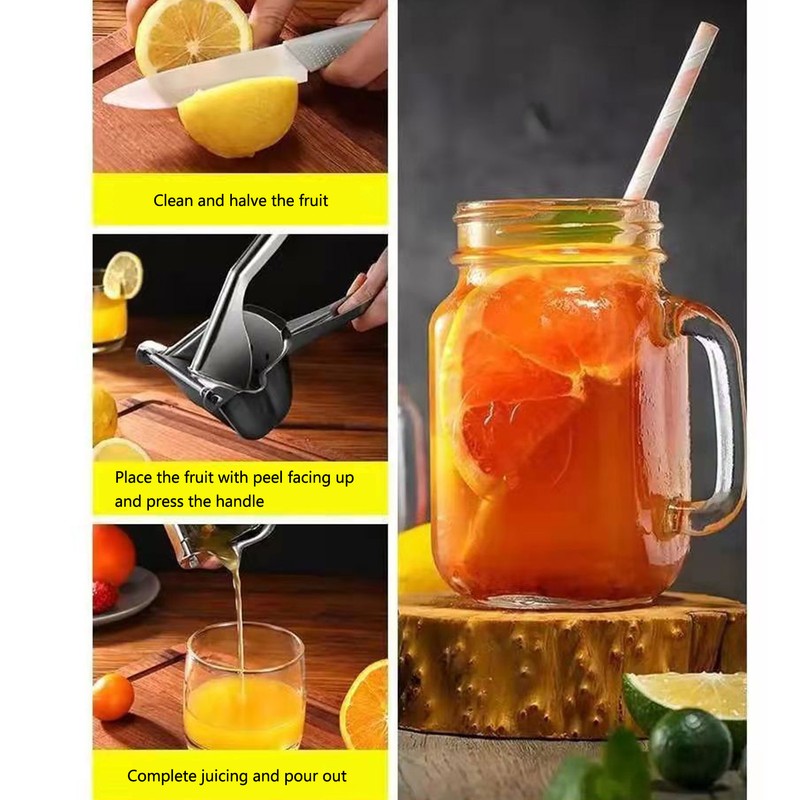 Hand Juicer 304 Stainless Steel Ergonomic Detachable Effort Saving Citrus