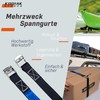 Pack of 4 lashing straps, 2 m, 250 kg, adjustable