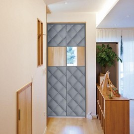 Thermal Insulated Padded Windproof Full Cover Curtain for Entrance & Room Doors - Winter Draft Blocker 120x220