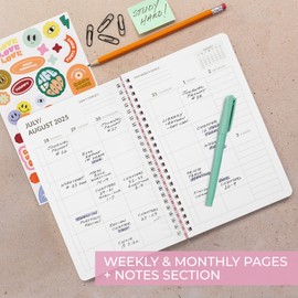 Aesthetic 2025-2026 Student Planner To Stay Organized - A Beautiful 8.5" x 5.5" Planner for Middle and High School Students with Weekly & Monthly Spreads For The 25-26 Academic Year