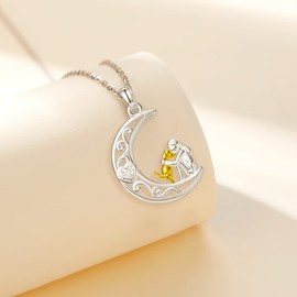 Eusense Dog Necklace for Women Dogs Girl Pendant 925 Sterling Silver Memorial Animal Jewellery Gift