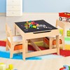 DREAMADE Children's Table with 2 Chairs, 3-Piece Children's Wooden Seating