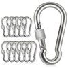 Acquwistach Locking Carabiner Clips 12 Pack 2.36" Stainless Steel Spring