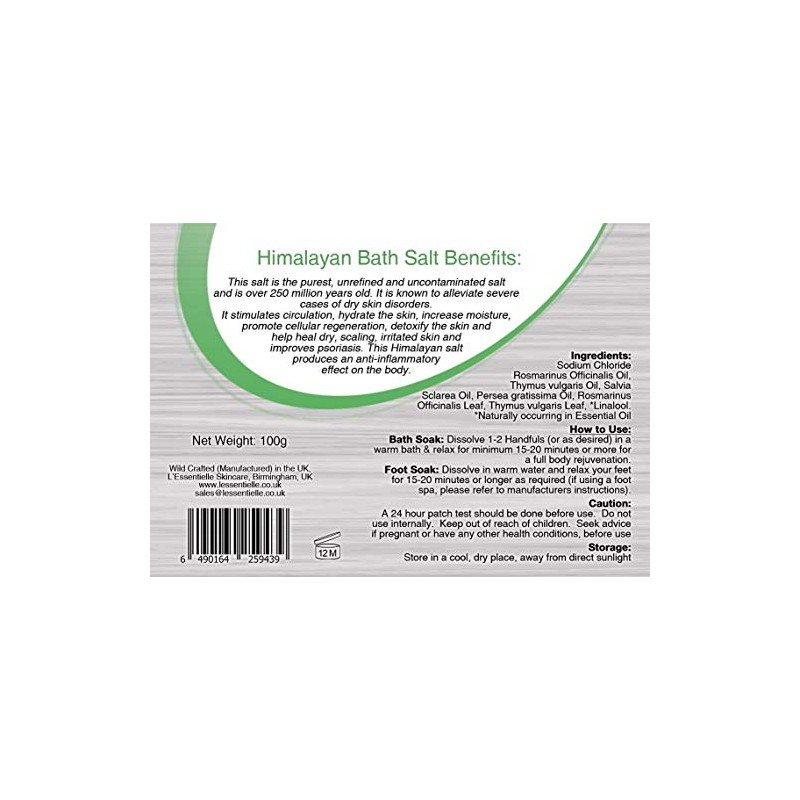 Himalayan Pink Bath Salt Soak 100g – Herbal Detox with