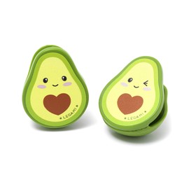 Legami - Set of 4 Clips for Closing Packs, 4.3 x 5.5 cm, Avocado Theme
