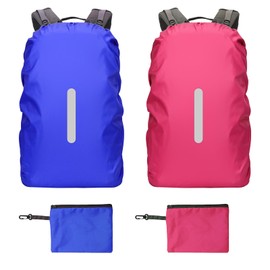 OMJMYY Pack of 2 Rain Cover for Backpacks 30-40L Rain Cover Backpack with Reflective Strips Waterproof Backpack Rain Cover with Storage Bag Rain Cover Backpack for Hiking Camping Travel