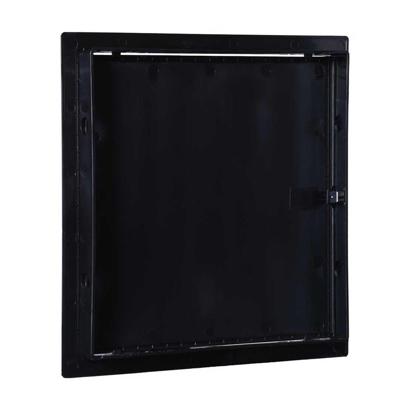 Plasterboard Access Panel Black 100x100mm Soft Closing Polished PVC