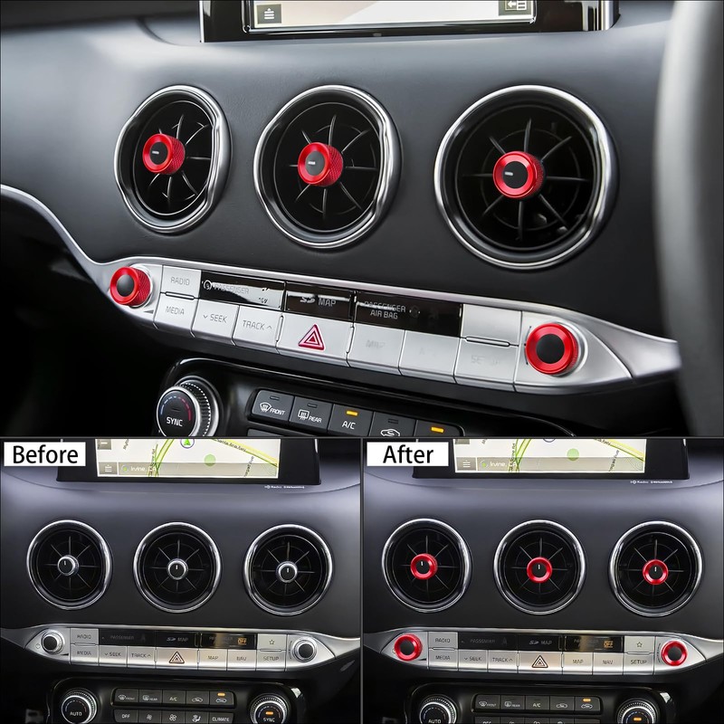JUIVEEL Aluminum Car Radio Audio Volume Adjustment Knob Cover,Dashboard Dash