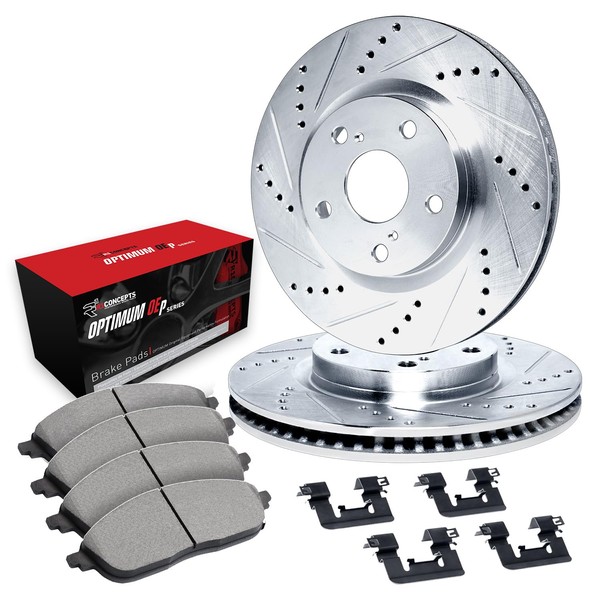 R1 Concepts Front Brakes and Rotors Kit |Front Brake Pads|