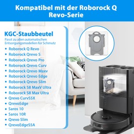 12 Stück Staubbeutel für Roborock Q Revo/Saros 10R/Saros10/Q Revo S/Qrevo Pro/Qrevo Curv/Qrevo Master/Qrevo Slim/S8 MaxV Ultra Saugroboter, Große Kapazität Ersatzfilterbeutel
