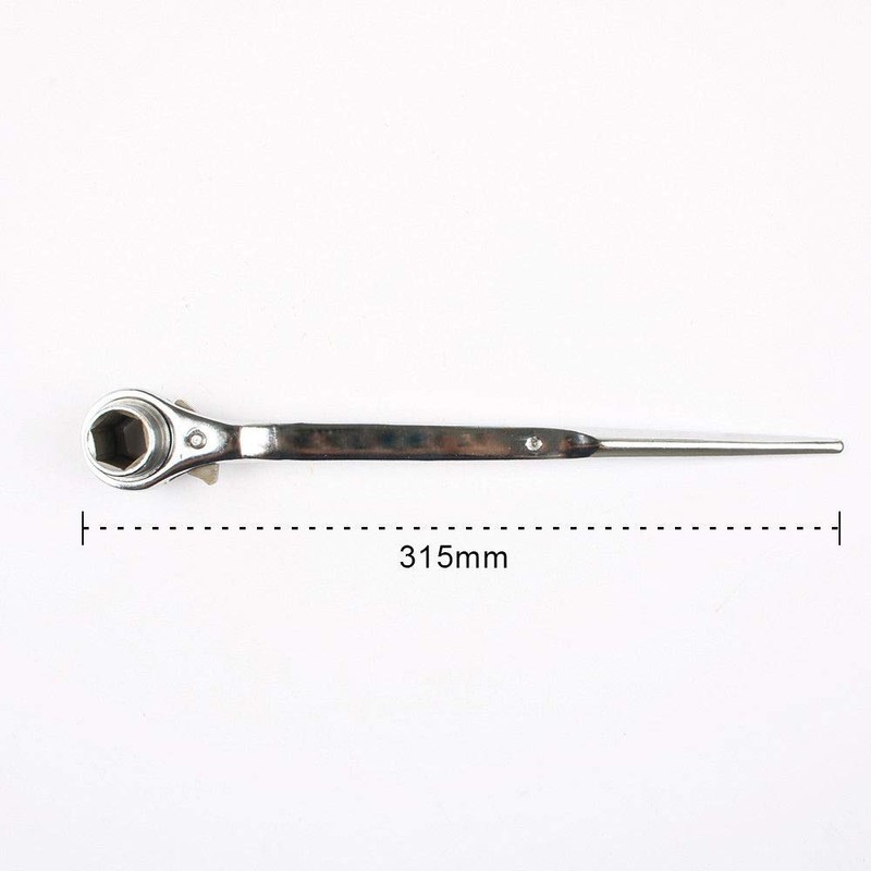 MASO H14134 19mm x 24mm Hexagonal Scaffold Ratchet Wrench Stainless