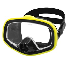 SAEKODIVE Classic Purged Single Lens Diving Mask - Panoramic Wide View, Anti-Fog Tempered Glass - Scuba Diving and Snorkeling Gear for Adults (Fluorescent Yellow)