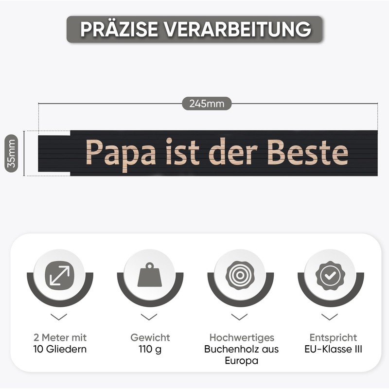 andSmile Ruler Black - Papa ist der Beste - Ruler