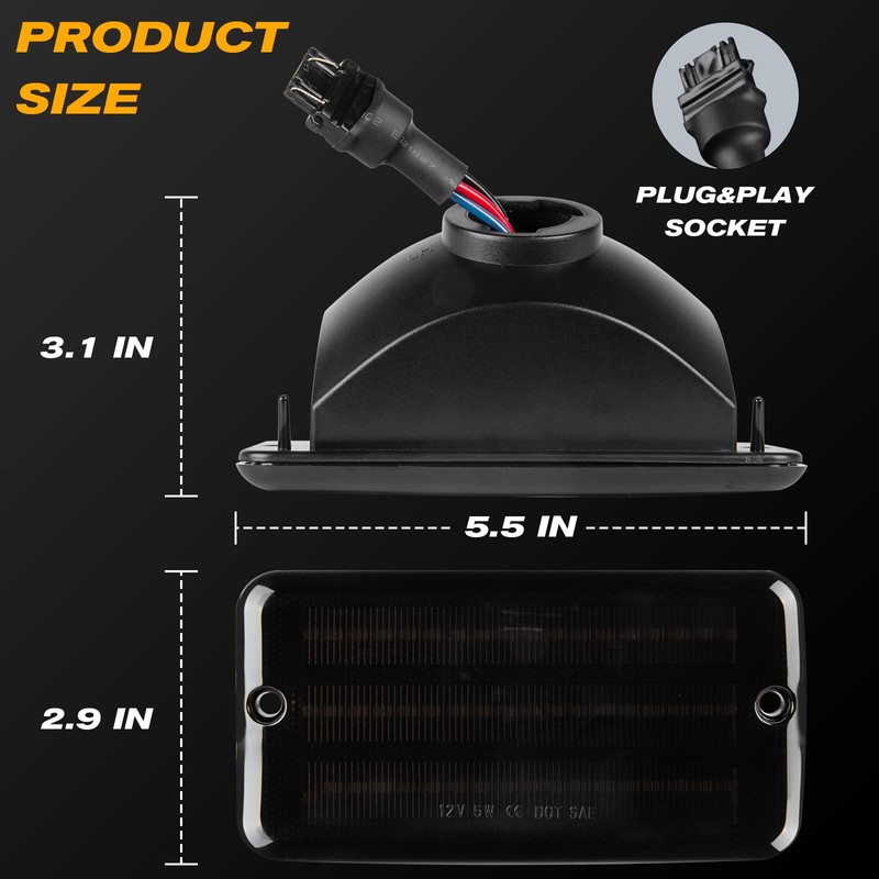 Gempro Led Sequential Front Turn Signal Lights White DRL for