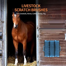 Flexible Horse Grooming Brush - Assembled Design for Washing Horses, Cleaning Tack, Mane & Hoof Care | Durable, Ergonomic, Gentle on Coats | Perfect for Equine & Stable Use (Blue)