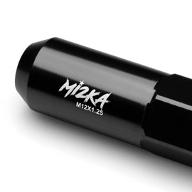 Black 20 PCS M12x1.25 Lug Nuts Spiked 60mm Extended Tuner Aluminum Wheels Rims Cap WN03