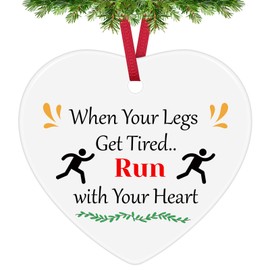 Inspirational Runners Gifts Marathon Runner Gifts Christmas Ornament for Sport Lover Fitness Gym Gift Running Lovers Gifts Training Gift Exercise Lovers Gifts Graduation Gift Ceramic Hanging Ornament