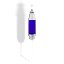 OURMEMO Memorial Light,Blue Cemetery Light with Silver Dome, Grave Markers for Cemetery for Humans,Cemetery Candle Holder for Grave,Silver Blue