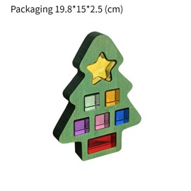 Perfeclan Christmas Tree Shape Acrylic Cubes Blocks,Translucent,Learning Educational Sensory Training Toys Rainbow for Kids Holiday