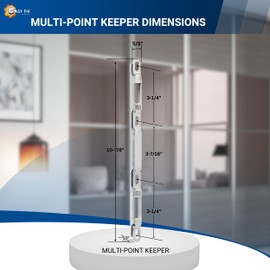 Easy Fix Hardware Keeper Replacement for Dual Point Mortise Lock | Sliding Glass Door Multi-Point Keeper for 2 Point Mortise Lock | Fix and Repair Locking Mechanism Keeper Hardware - Stainless Steel