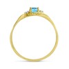10k Yellow Gold Oval Blue Topaz And Diamond Ring (Size