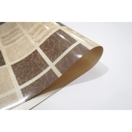 Dainty Home Brown Shimmer Blocks Rectangle Vinyl Placemats - Heat Resistant Placemats, Non-Slip, Easy Clean Placemats for Elegant Dining - 12"x18" Set of 4 - Perfect for Stylish, Modern Homes