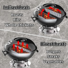 Charcoal Basket, Compatible with 22-Inch Weber Charcoal Grills and Other Similar Sized Models, Charcoal Tray for Barbecue (2 Pcs)