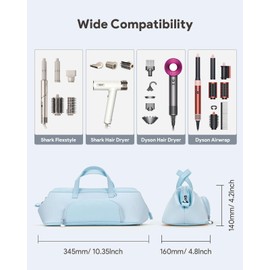 Hair Tools Travel Case Bag for Shark HD430 FlexStyle/Dyson Airwrap/Dyson Supersonic Hair Dryer, Portable Travel Storage Organizer for Hair Attachments Waterproof