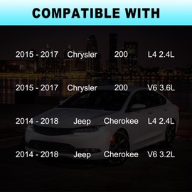 603-838 68102155AD Engine Coolant Reservoir Tank with Cap Compatible with 2015-2017 Chrysler 200 L4 2.4L, V6 3.6L | 2014-2018 Jeep Cherokee L4 2.4L, V6 3.2L Replaces# 68102155AB 68102155AC