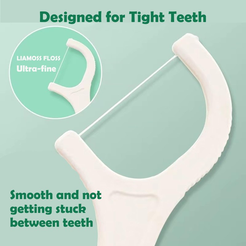 Floss Picks 2 Travel Case,2X The Clean No Break Dental