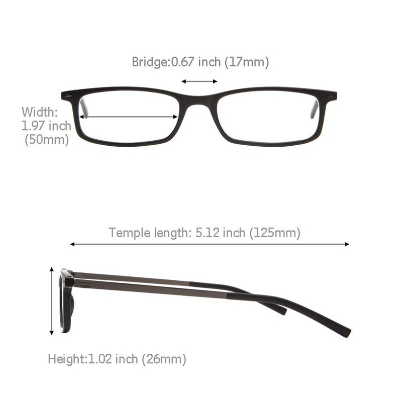 EYEGUARD Reading Glasses with Portable Case Slim Mini Pocket Readers