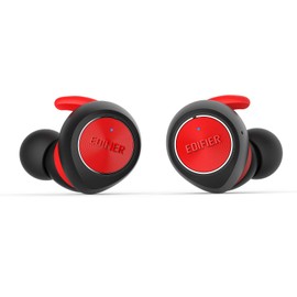 Edifier TWS3 Wireless Earbud Headphones - Charging Case, Bluetooth v4.2, IPX4 Splash & Sweatproof - Red