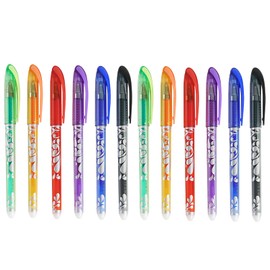 QXCFTW 12PCS Erasable Pens, Eraser Pen, 0.5mm Smooth Writing for School Office Note-Taking, Heat-Erasable Ink No Residue