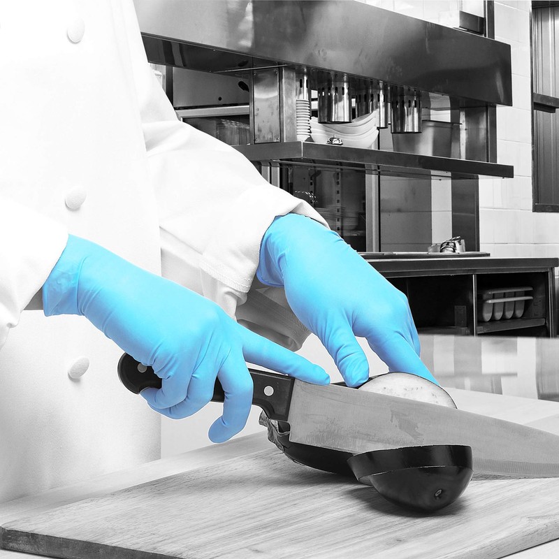 Polyco Bodyguards 4 Blue (L) Nitrile Powder Free Disposable Gloves