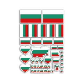 A4 Sticker Sheet Bulgaria Flags Vinyl Stickers - Bulgarian Country Europe World National Flag Vacation Travel Holiday Car Aesthetic #80062