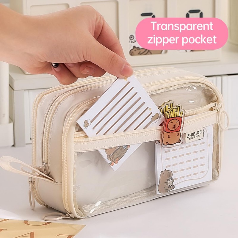 Cute Pencil Case, Large Capacity Pencil Pouch 6-Layer Durable and