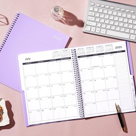 2025 Monthly Planner - Monthly Planner/Calendar 2025, JAN - DEC 2025 Monthly Planner, 12 Monthly Planner with Monthly Tabs, Pocket, Label, 9" * 11", Purple Cover